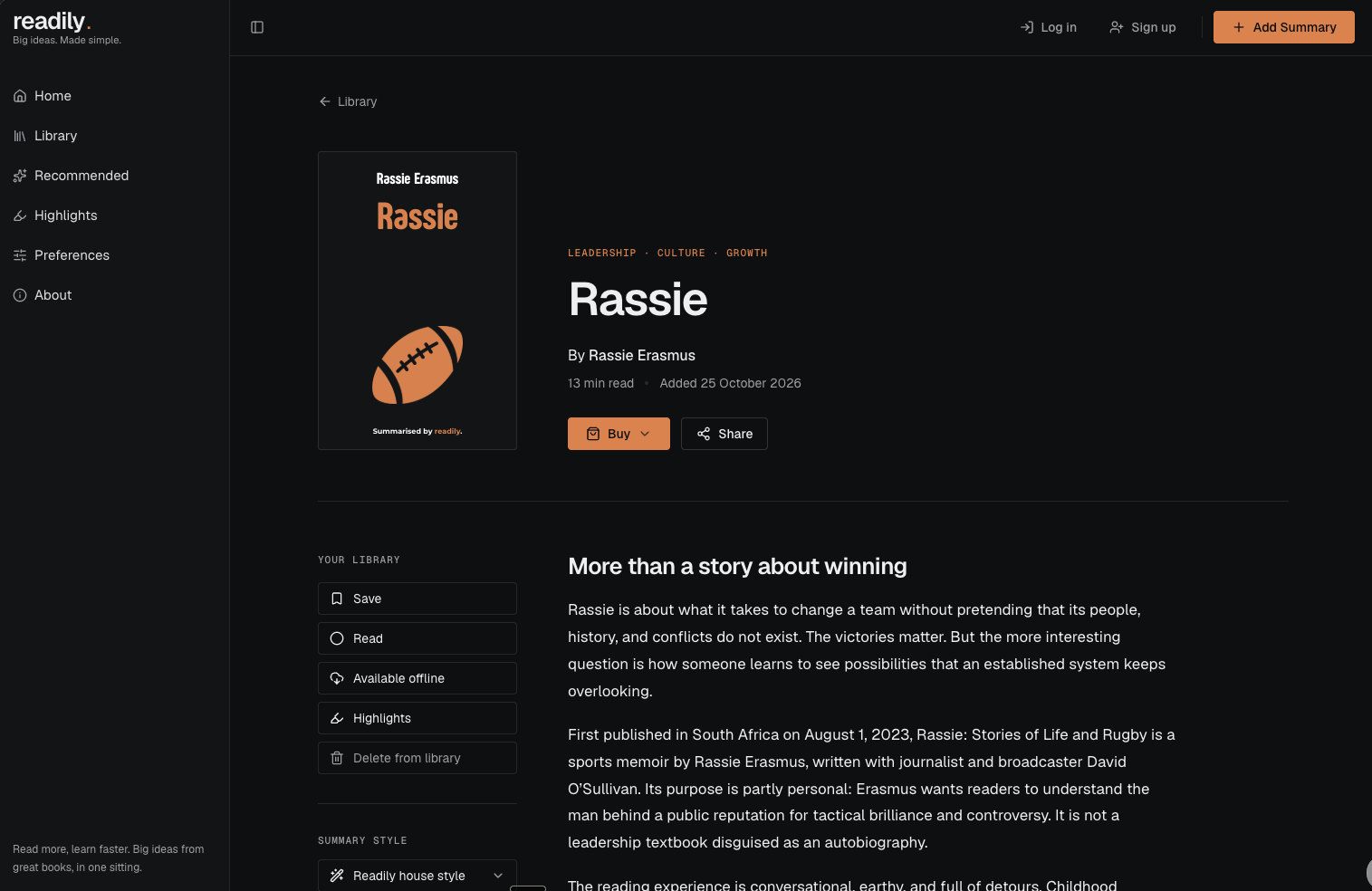 Focused reading pane